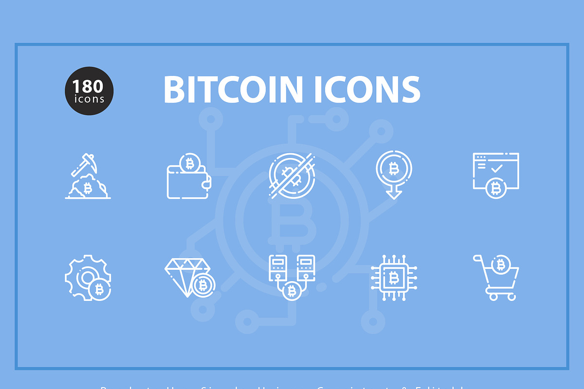 Bitcoin Icon Set in Server Icons - product preview 8