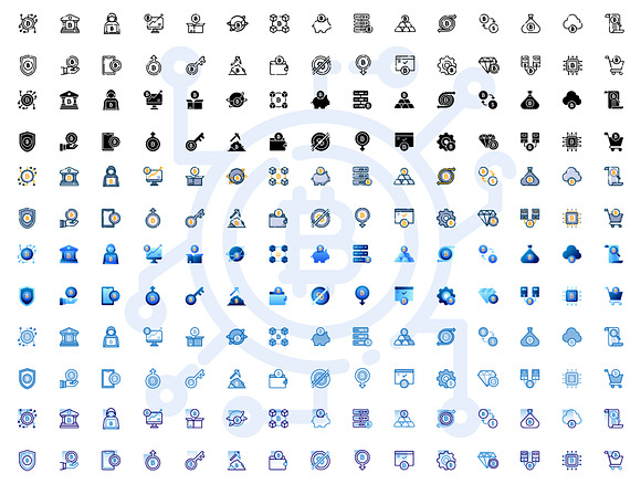 Bitcoin Icon Set in Server Icons - product preview 5