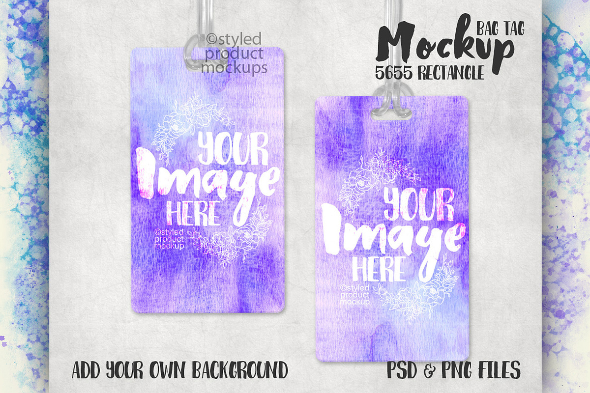 Sublimation rectangle luggage tag in Product Mockups - product preview 8