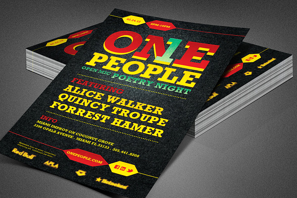 One People Poetry Night Flyer