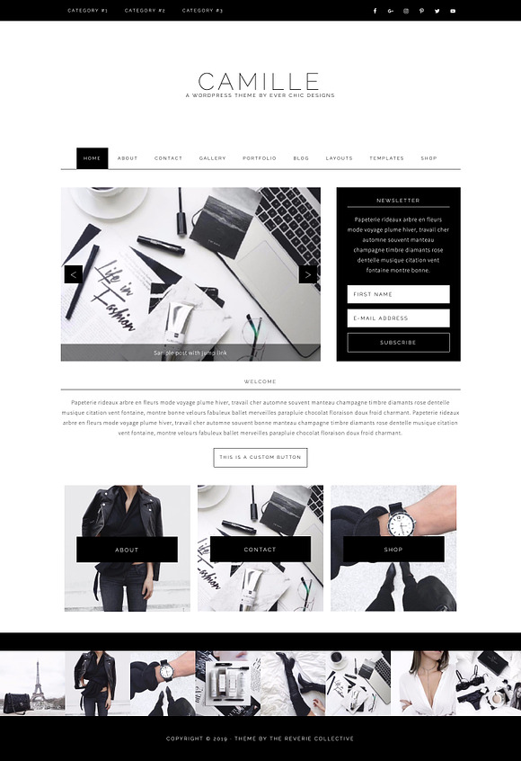Camille Feminine Wordpress Theme in WordPress Blog Themes - product preview 1