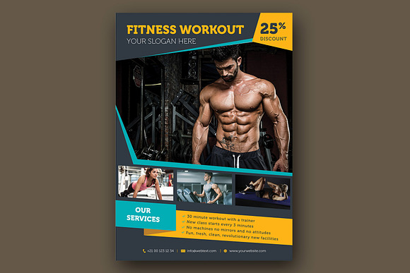 Fitness Center Flyer in Flyer Templates - product preview 2
