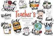 Teacher Planner Icons Clipart Kit