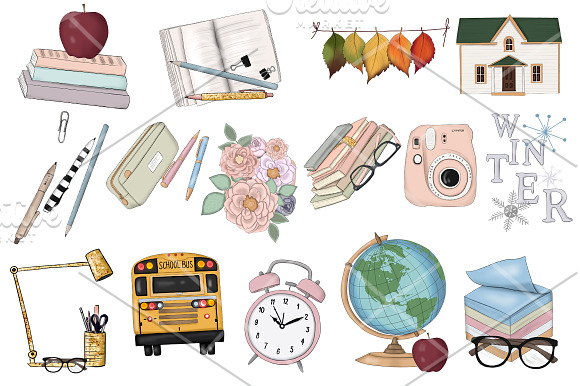 Teacher Planner Icons Clipart Kit in Icons - product preview 2