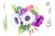 Bouquet Sweet music watercolor png