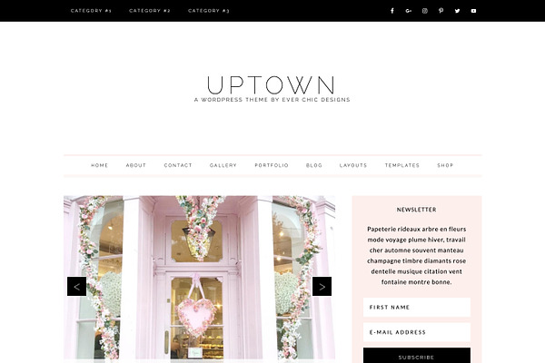 Uptown Feminine Wordpress Blog Theme