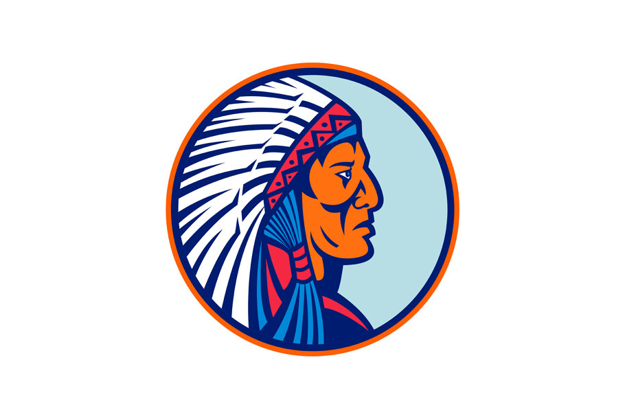 Cheyenne Chief Head Mascot