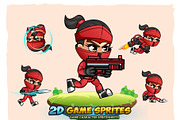 RedGirl Ninja 2D Game Sprites