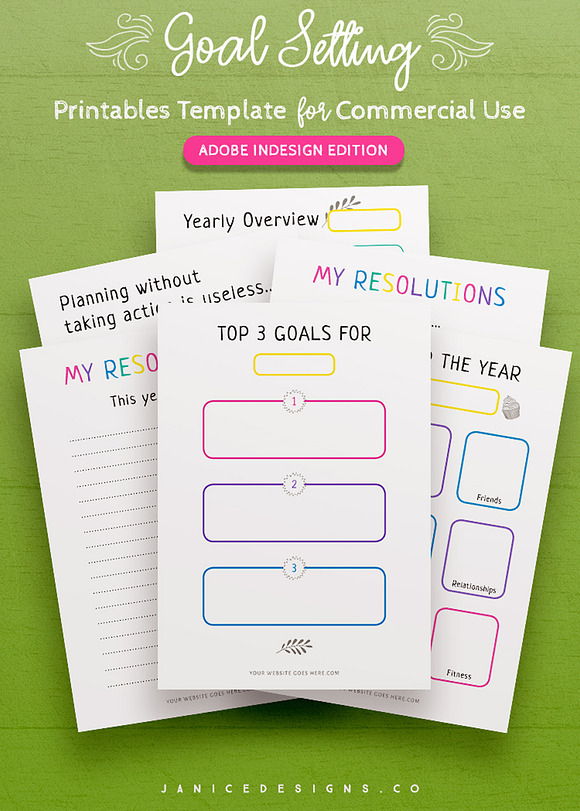 Goal Setting Printables Template in Templates - product preview 1
