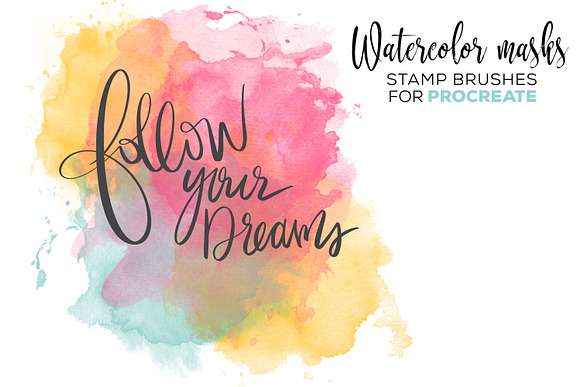 Procreate Watercolor Brush Stamps in Add-Ons - product preview 3