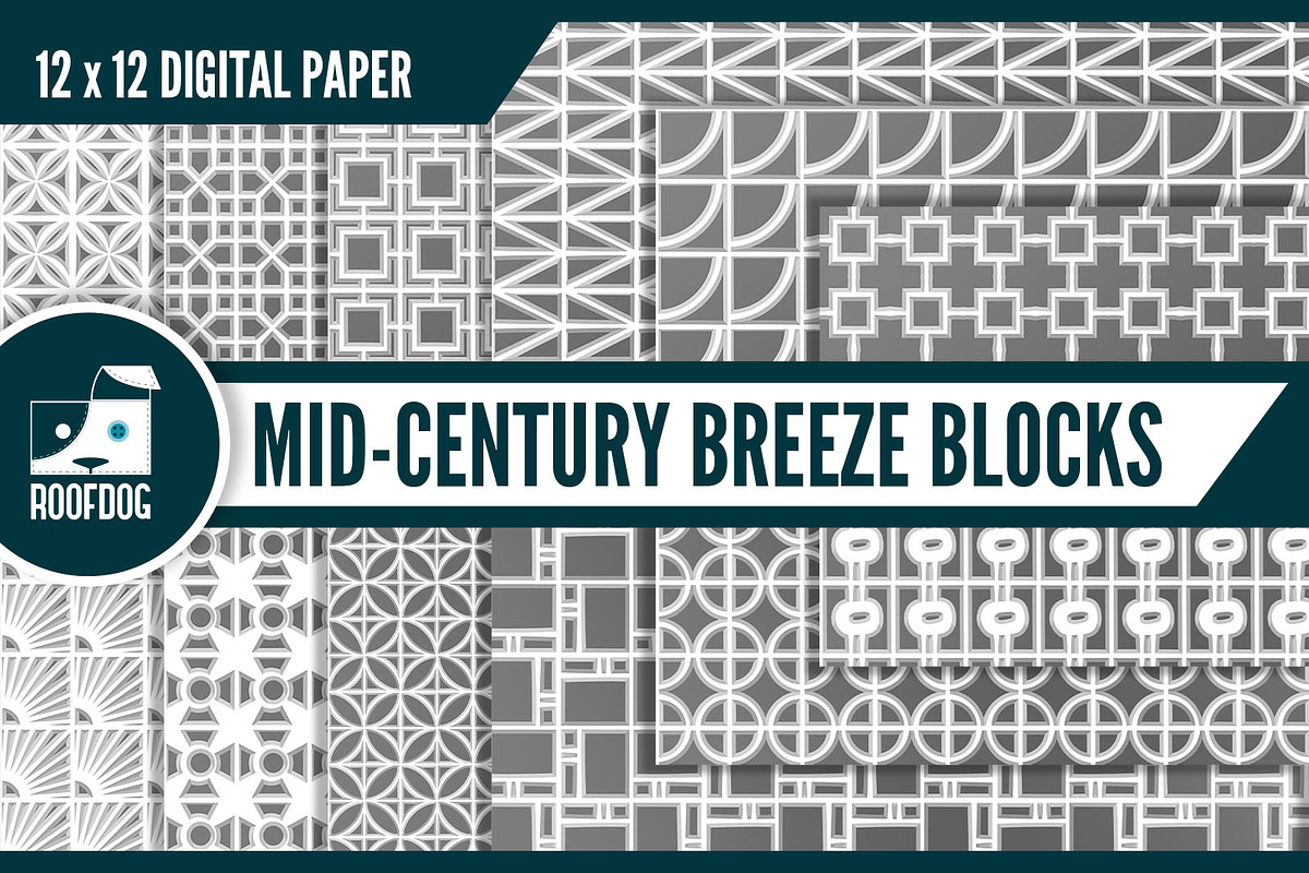 Mid-century breeze block pattern in Patterns - product preview 8