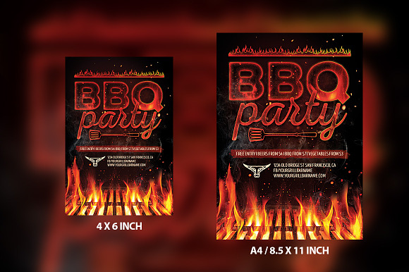 Barbecue Grill Party Flyer Template in Flyer Templates - product preview 1