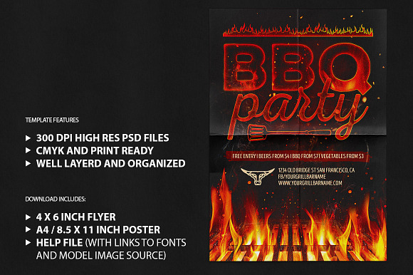 Barbecue Grill Party Flyer Template in Flyer Templates - product preview 2