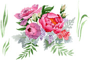 Bouquet "Grace" watercolor png