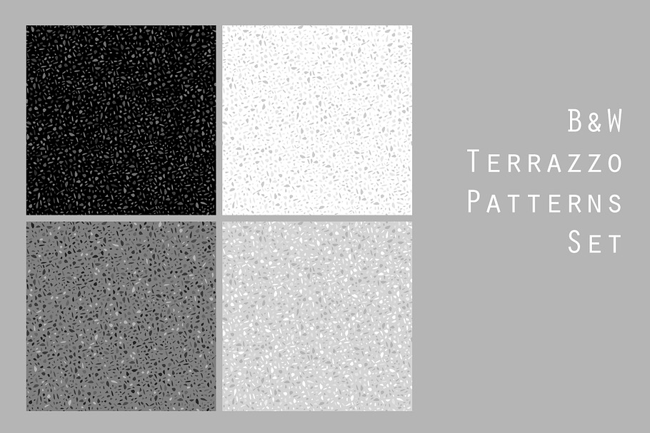 Black and white terrazzo patterns in Patterns - product preview 8