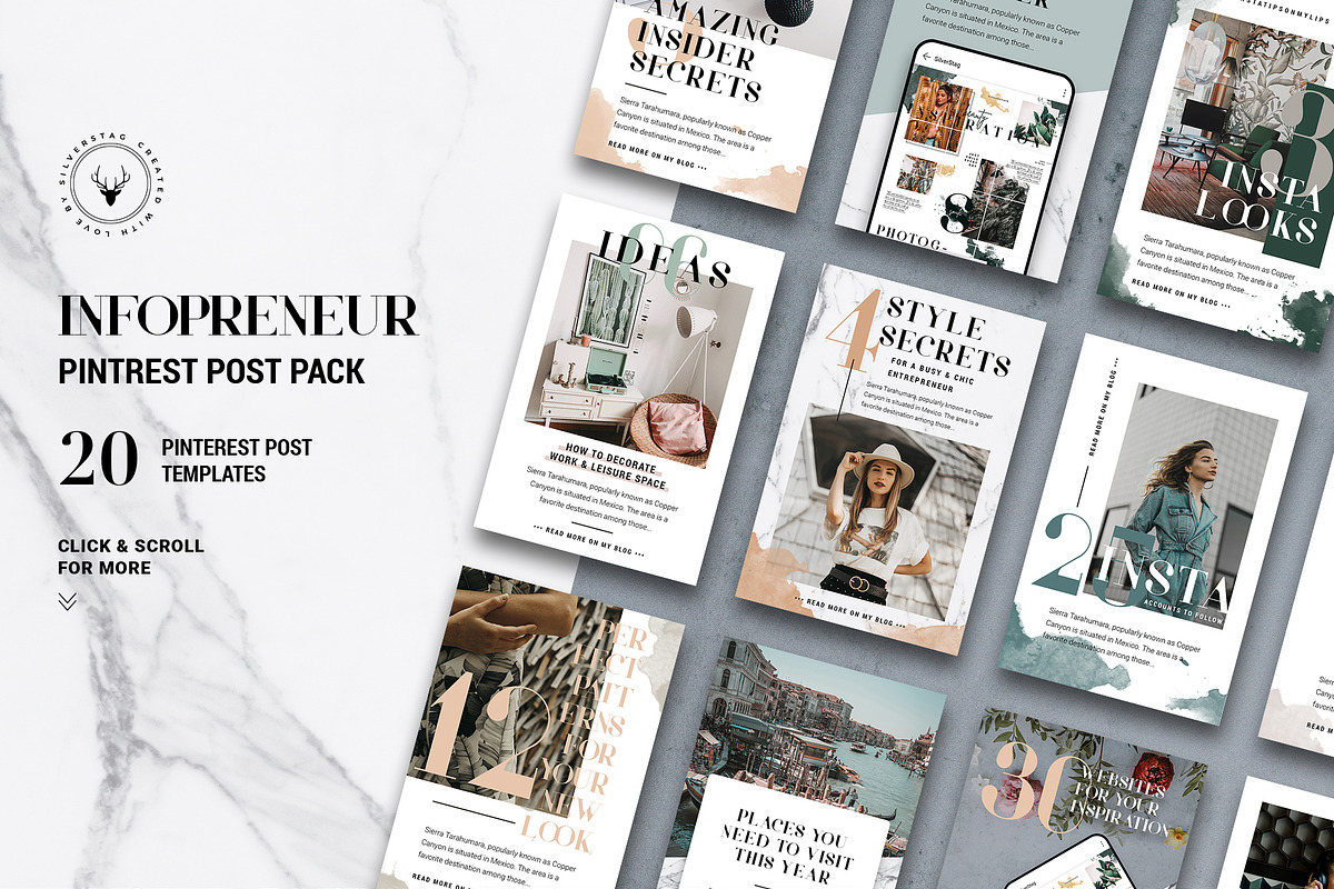 #Infopreneur - Pinterest Posts Pack in Pinterest Templates - product preview 8