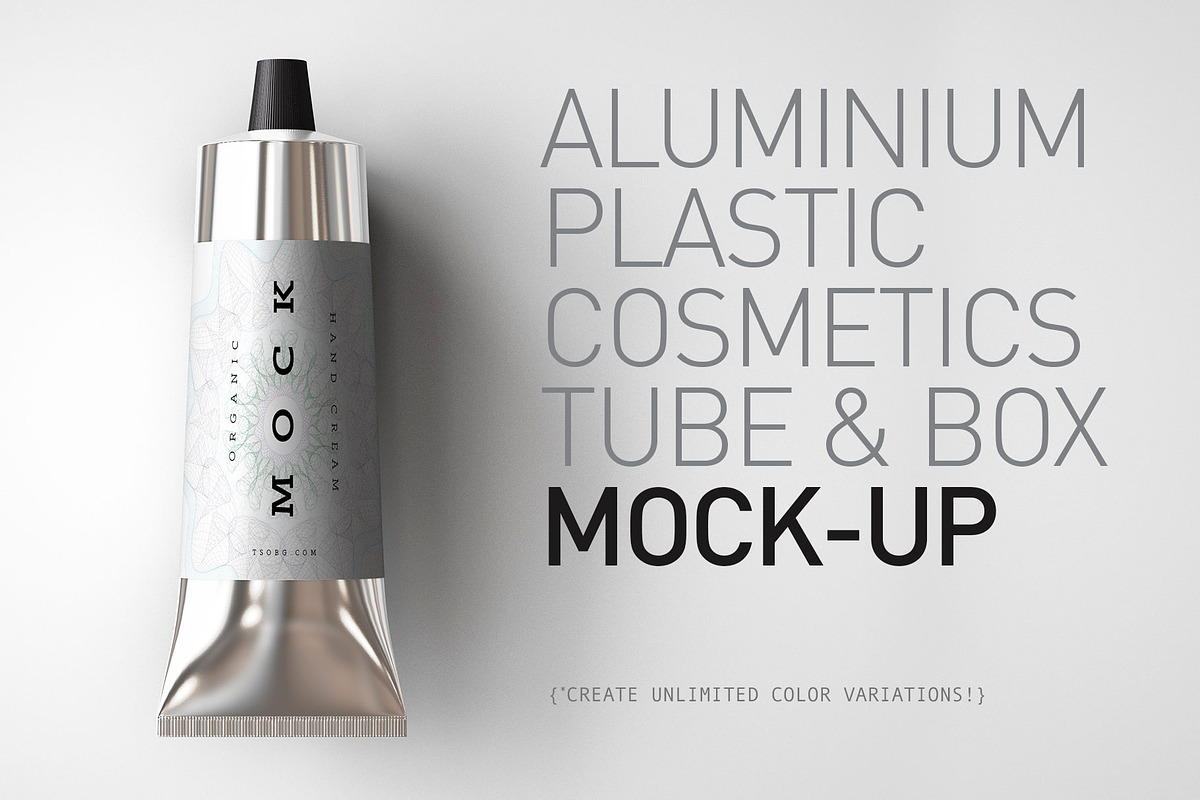 Aluminium Plastic Tube Mock-Up in Product Mockups - product preview 8