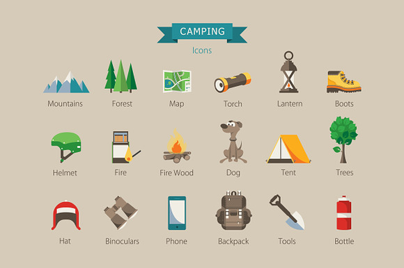 Mountain and camping info graphic in Infographic Icons - product preview 2