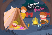 Bonfire - Vector Illustration
