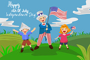 Happy 4th July - Vector Illustration