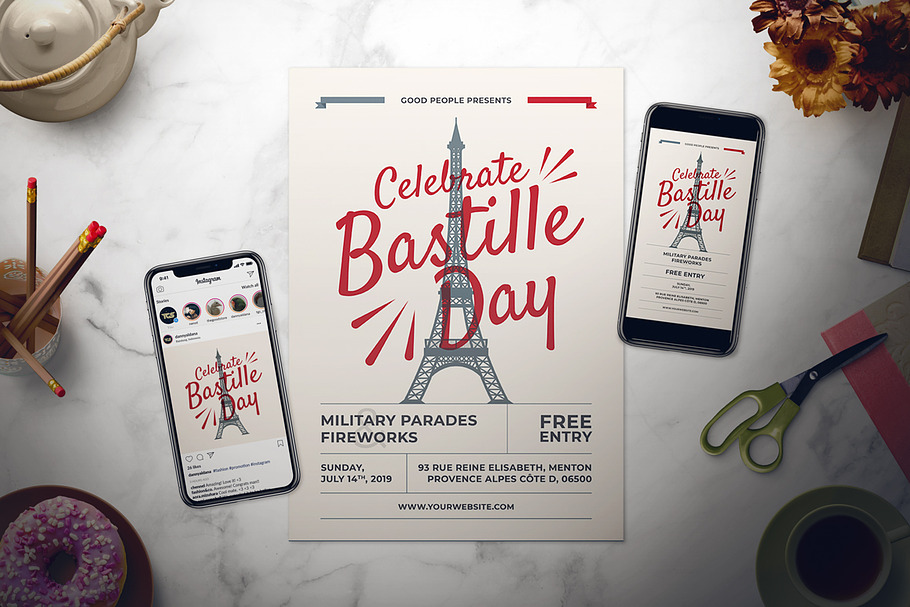 Bastille Day Flyer Set in Flyer Templates - product preview 8