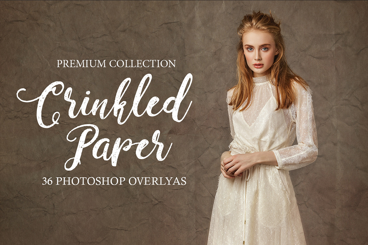 Crinkled Paper Photoshop Overlays in Add-Ons - product preview 8