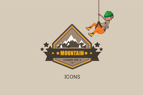 Mountain and camping info graphic in Infographic Icons - product preview 3