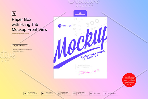 Paper Box with Hang Tab Mockup FW in Product Mockups - product preview 2