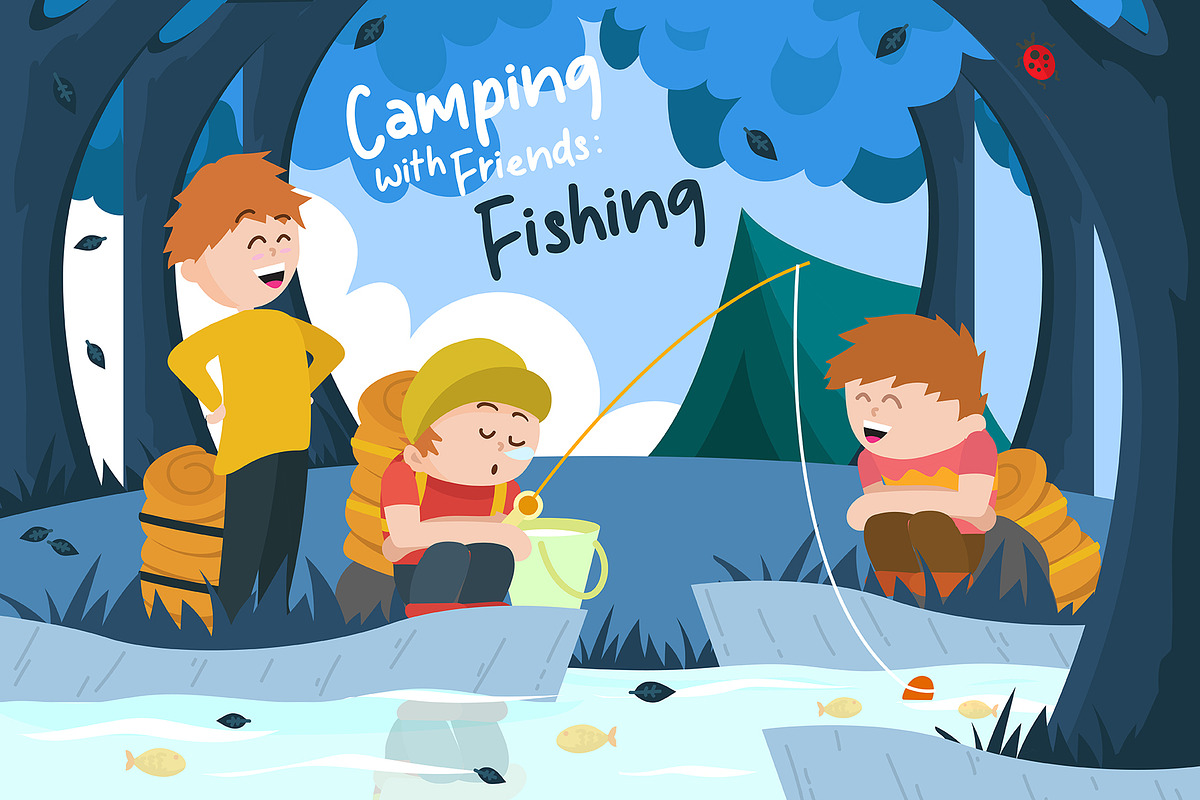 Happy Fishing - Vector Illustration in Illustrations - product preview 8