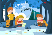 Happy Fishing - Vector Illustration