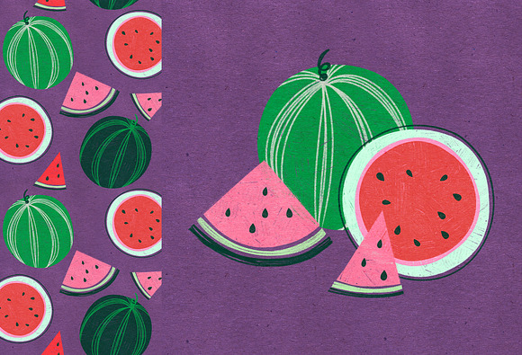 Vintage hand drawn textured fruits in Illustrations - product preview 5