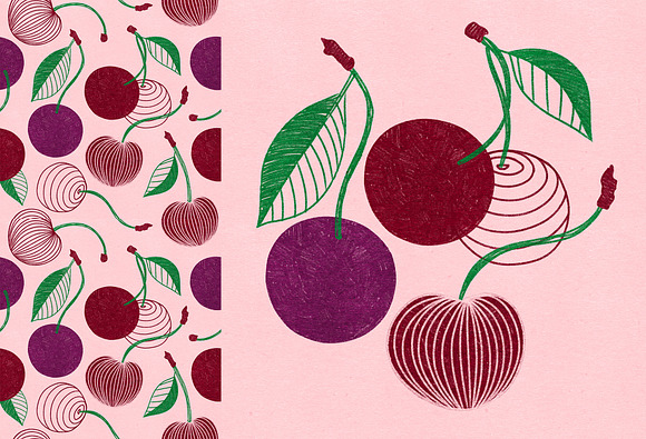 Vintage hand drawn textured fruits in Illustrations - product preview 9