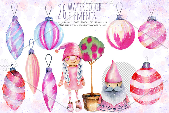 Let it snow. Watercolor collection. in Illustrations - product preview 2