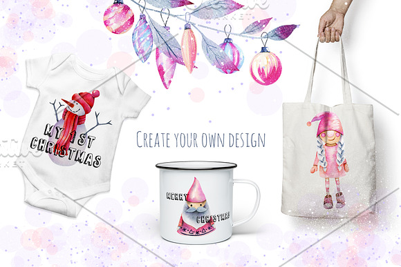 Let it snow. Watercolor collection. in Illustrations - product preview 6
