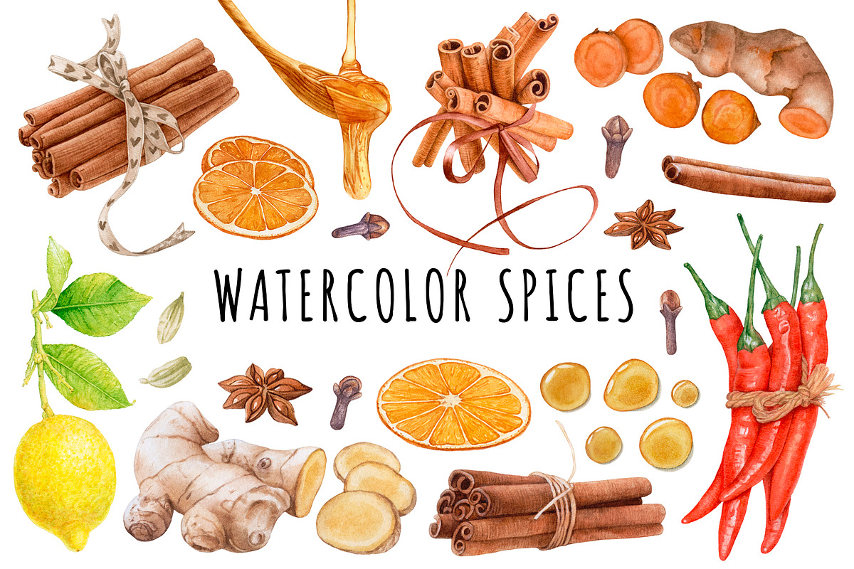 Watercolor Spices in Illustrations - product preview 8