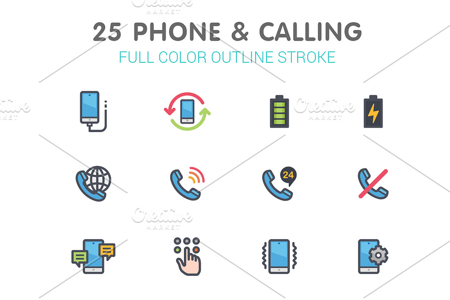 25 Phone & Calling Color Icon