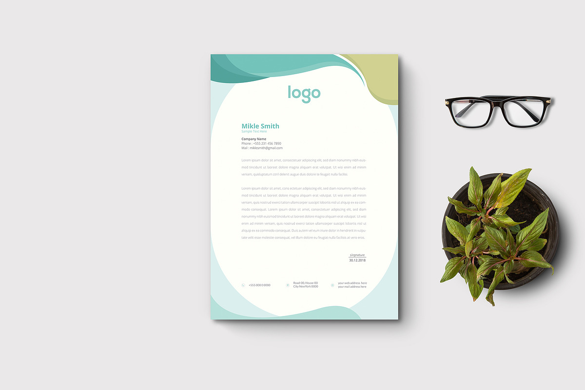 Corporate Letterhead Template in Stationery Templates - product preview 8