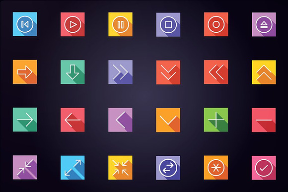 Arrows and User Interface Flat Icons in Icons - product preview 1