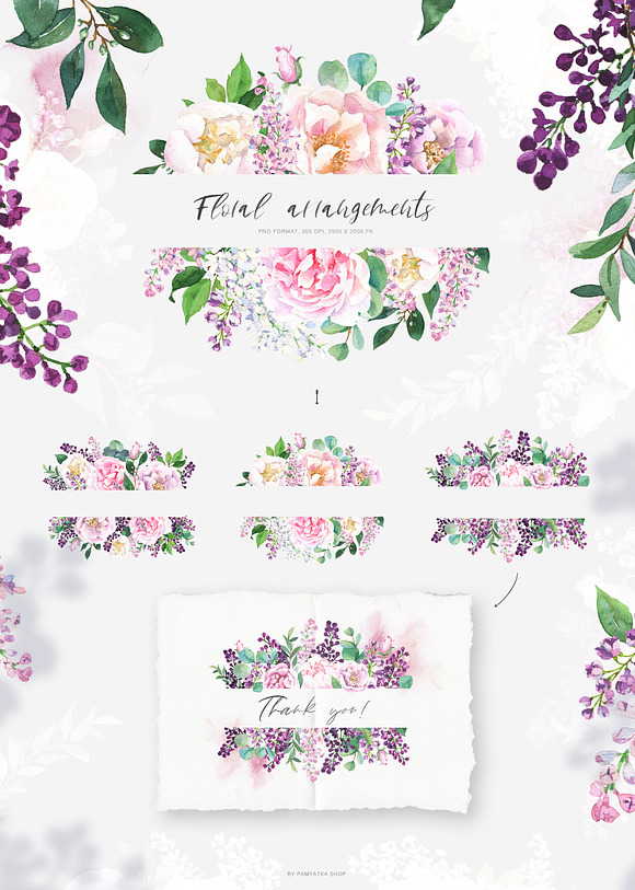 Lush bloom - Watercolor floral set in Illustrations - product preview 1