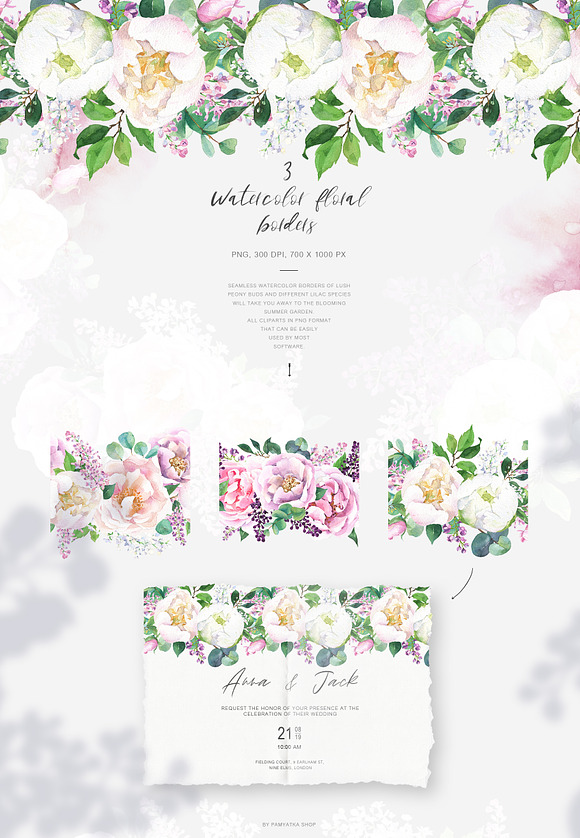 Lush bloom - Watercolor floral set in Illustrations - product preview 4