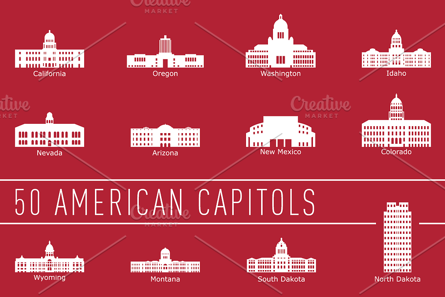 US State Capitol Buildings in Illustrations - product preview 8