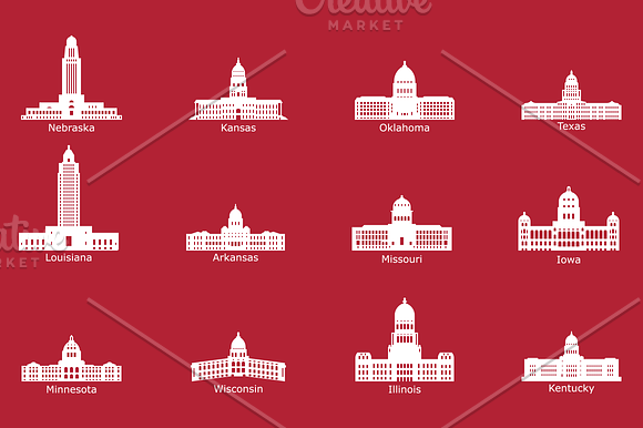US State Capitol Buildings in Illustrations - product preview 1