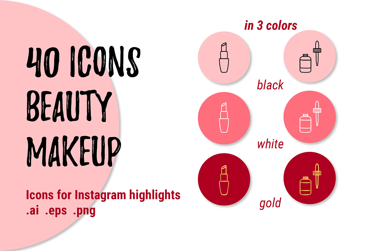 BEAUTY MAKEUP ICONS in Instagram Templates - product preview 8