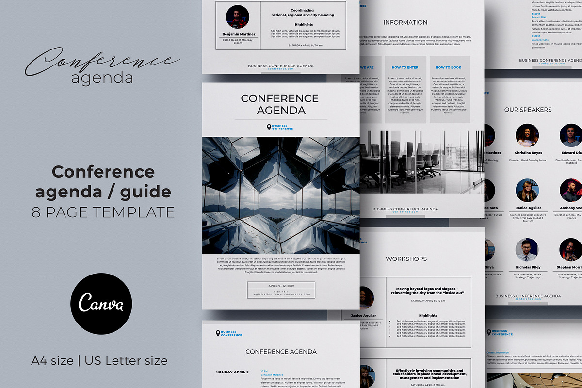 Conference Agenda Canva Template in Brochure Templates - product preview 8