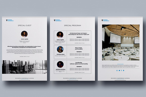 Conference Agenda Canva Template in Brochure Templates - product preview 3