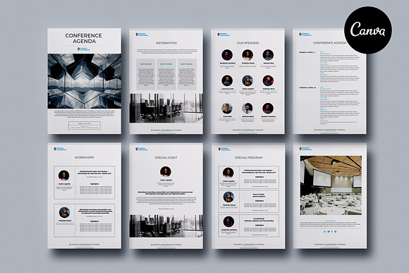 Conference Agenda Canva Template in Brochure Templates - product preview 4