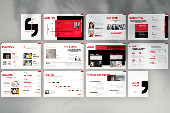 Red Business Proposal in Brochure Templates - product preview 12