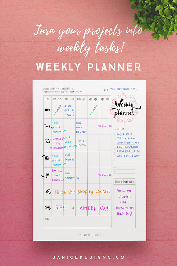 Monthly, Weekly, Daily Planner in Stationery Templates - product preview 2