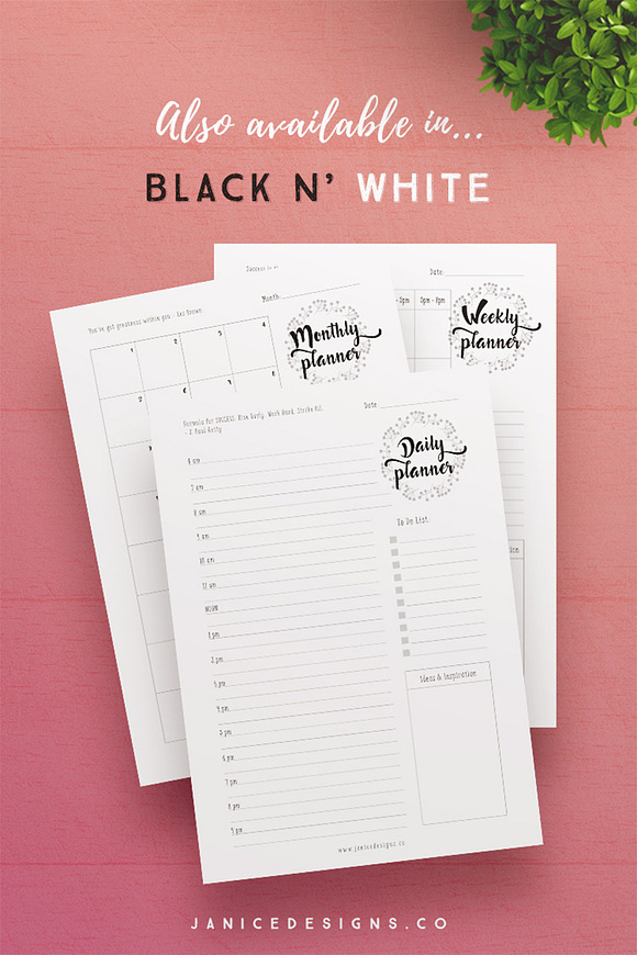Monthly, Weekly, Daily Planner in Stationery Templates - product preview 4