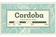 Cordoba Spain City Map in Retro